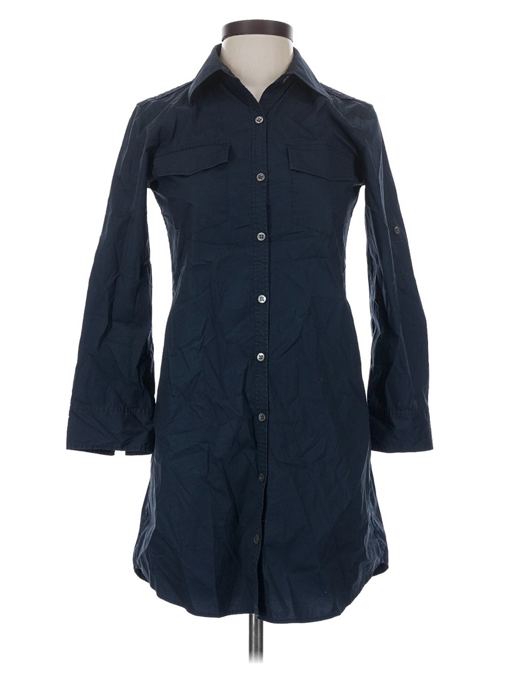 Theory Women's Navy Button-Front Shirt Dress